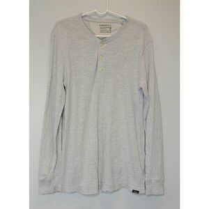 Faherty mens medium 100%organic cotton longsleeve shirt gray